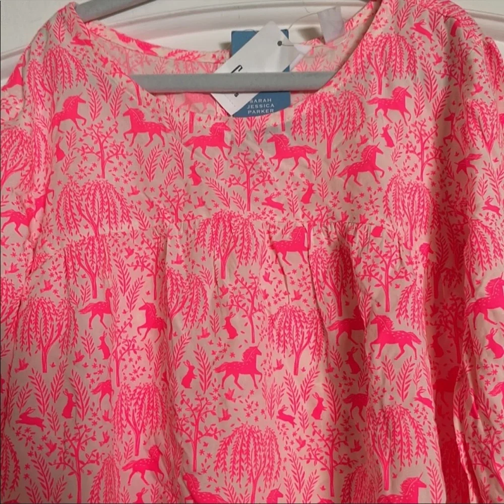 GAP x Sarah Jessica Parker unicorn blouse sz L NWT